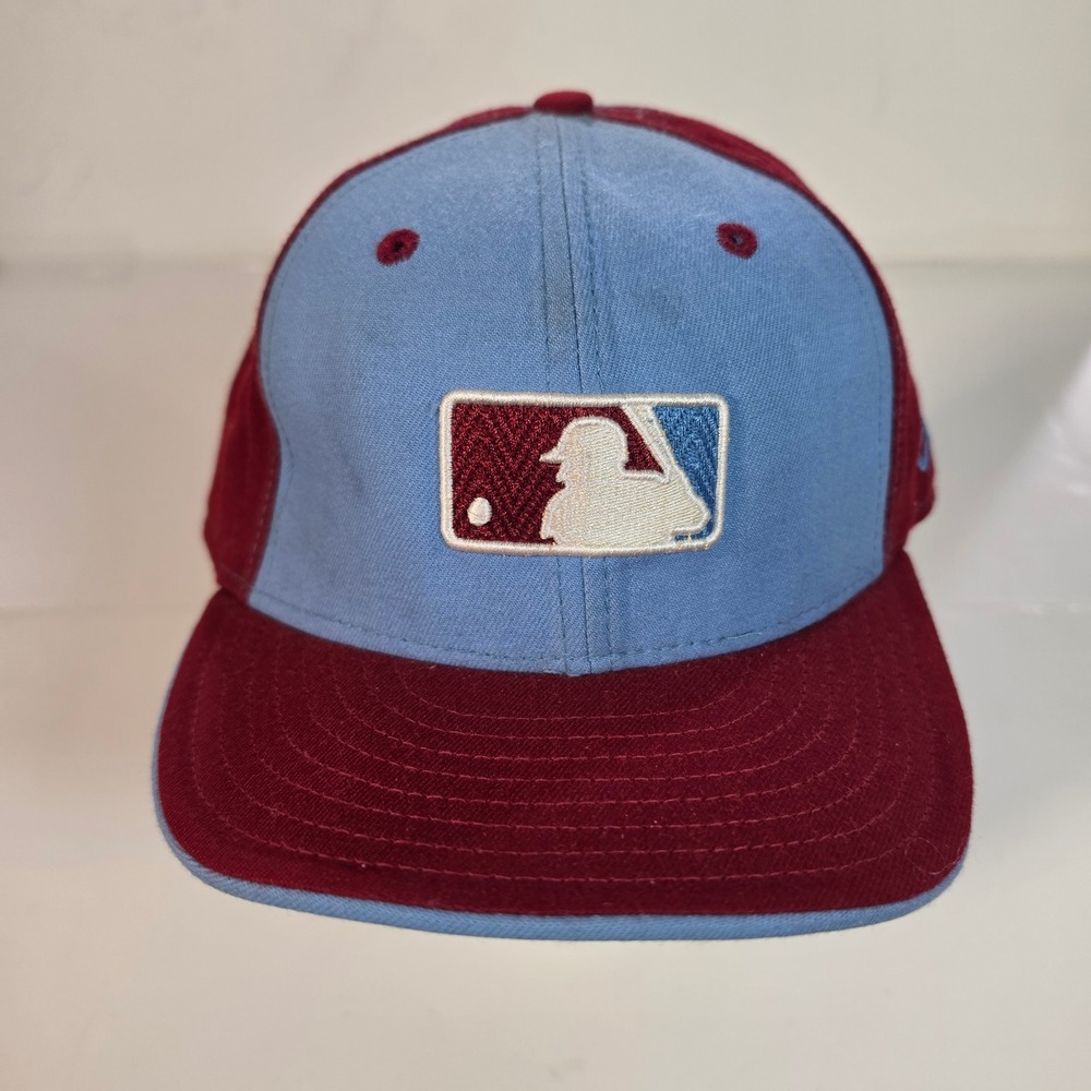New Era 59FIFTY Philadelphia Phillies MLB Fitted Hat 7 1/2 Powder Blue Maroon